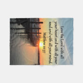 MATTHEÜS 22:37 SUNRISE SCRIPTUUR VERS ONTWERP FLEECE DEKEN (Voorkant (Horizontaal))