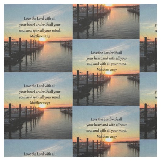 MATTHEÜS 22:37 SUNRISE SCRIPTUUR VERS ONTWERP STOF (Swatch)