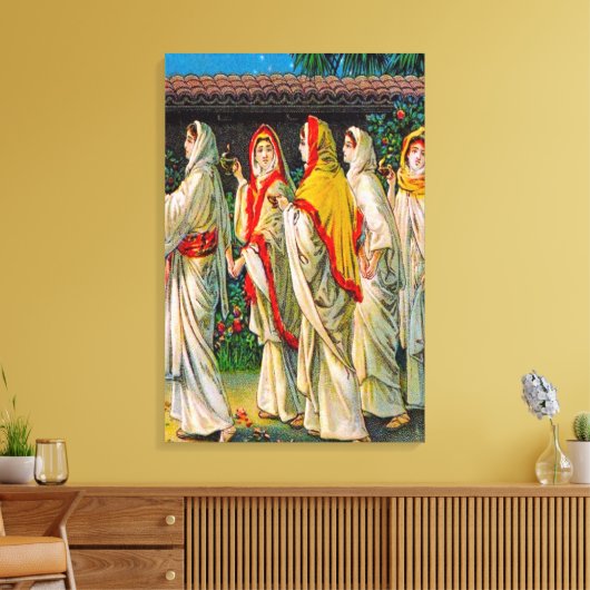 Mattheüs 25:1-13 De dwaze en wijze maagd canvas (Insitu (Woonkamer))