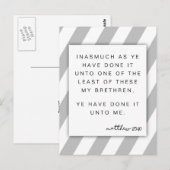 Mattheüs 25:40 Gij hebt het mij gedaan Briefkaart (Voorkant / Achterkant)