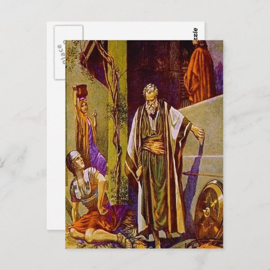 Mattheüs 26:69-75 Petrus ontkent het briefkaart va (Voorkant / Achterkant)