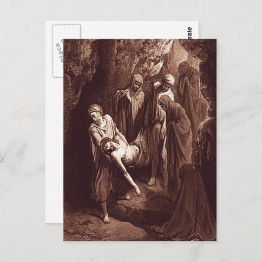 Mattheüs 27:57-61 Jezus wordt begraven in een graf Briefkaart (Voorkant / Achterkant)