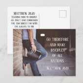 Mattheüs 28:19-20: "Maak discipelen van alle volke Briefkaart (Voorkant / Achterkant)