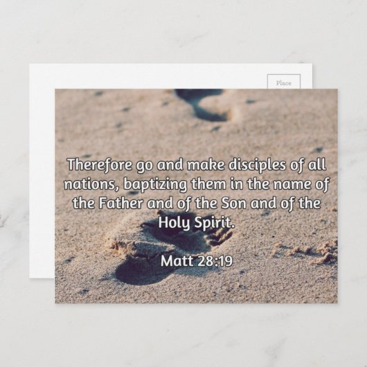 Mattheus 28:19 – "Maak discipelen" Briefkaart (Voorkant / Achterkant)