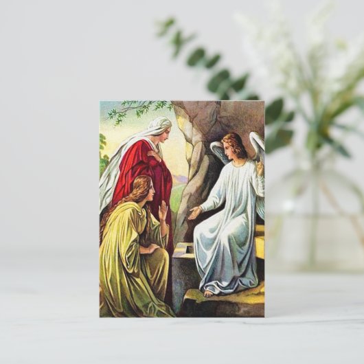 Mattheüs 28:1-7 Hij is niet hier, Hij is opgestaan Briefkaart (Staand voorkant)