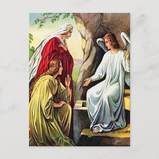 Mattheüs 28:1-7 Hij is niet hier, Hij is opgestaan Briefkaart (Voorkant)