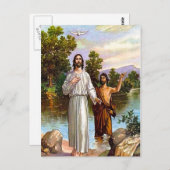 Mattheüs 3:13-17 Jezus is gedoopt in briefkaart (Voorkant / Achterkant)