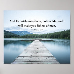 Mattheus 4:19 Jezus Zei Volg Mij Bijbelvers Poster