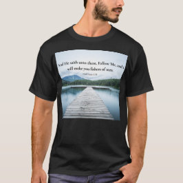 Mattheus 4:19 Jezus Zei Volg Mij Bijbelvers T-shirt