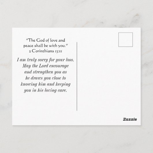 Mattheüs 5:4 Zalig hen die treuren Blijde deelnemi Briefkaart (Achterkant)