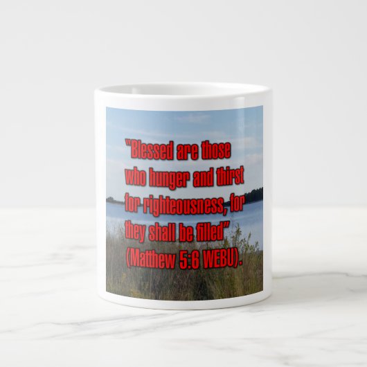 Mattheus 5:6 WEBU Mug Grote Koffiekop (Voorkant)