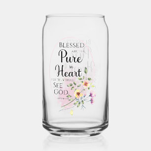 Mattheüs 5:8 Zalig zijn de reinen van de bloem Blikvorm Glas
