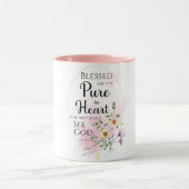 Mattheüs 5:8 Zalig zijn de reinen van de bloem Mok (Midden)