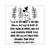 Mattheüs 6:26 28-29 Aanmoediging van kamerplanten Rubberstempel (Afrduk)