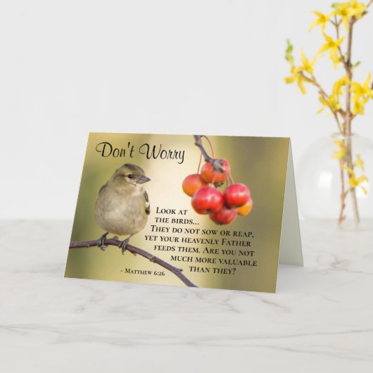 Mattheüs 6:26 De vogels zaaien en oogsten nog niet Kaart (Gele Bloem)