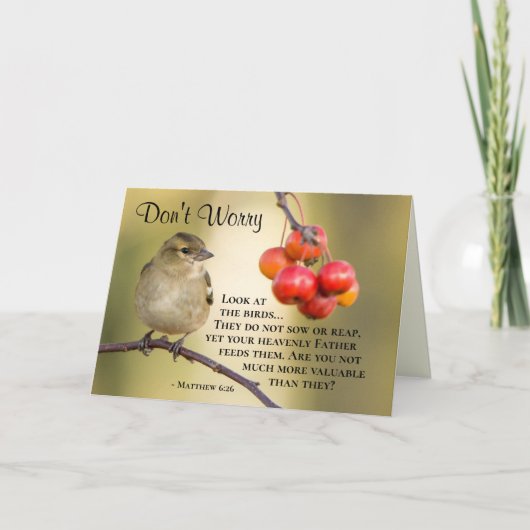 Mattheüs 6:26 De vogels zaaien en oogsten nog niet Kaart (Voorkant)