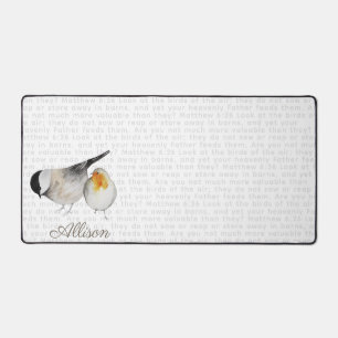 Mattheüs 6:26 Waterverf vogels gepersonaliseerd Bureaumat