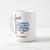 Mattheüs 6:33 Kruis Koffiemok (Voorkant links)