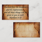 Mattheüs 6:33 visitekaartje (Voorkant / Achterkant)