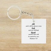 Mattheüs 7:7 Bijbelvers Christelijk Sleutelhanger