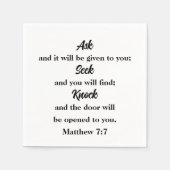 Mattheüs 7:7 Bijbelvers Kerk Servet (Voorkant)