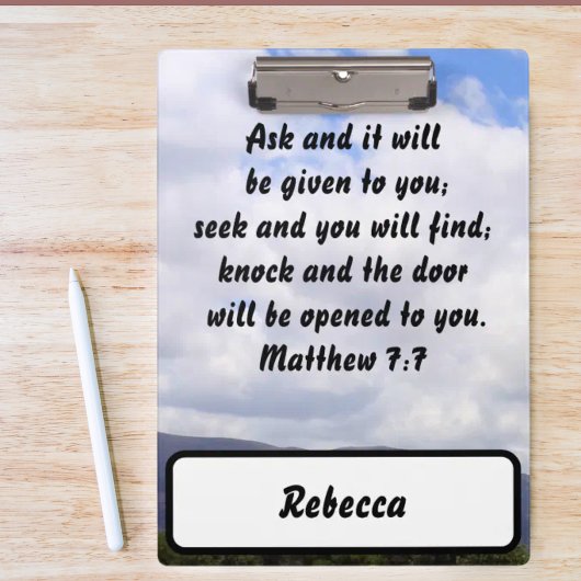Mattheüs 7:7 Favoriete Bijbelvers Klembord