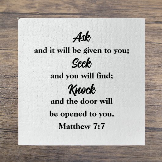 Mattheüs 7:7 Meditatief Bijbelvers Legpuzzel