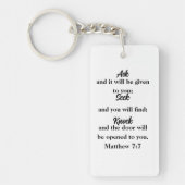 Mattheüs 7:7 Minimalistisch Bijbelvers Sleutelhanger (Voorkant)