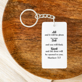 Mattheüs 7:7 Minimalistisch Bijbelvers Sleutelhanger