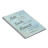 Mattheüs 7:7, Notitieboek (Rechterzijde)