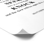 Mattheüs 7:7 Vraag Seek Knock Poster (Hoek)