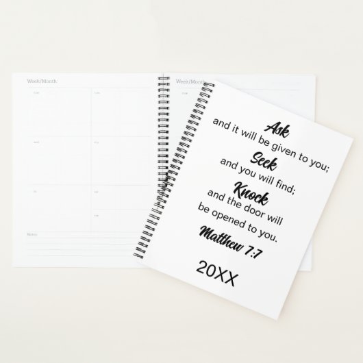 Mattheüs 7:7 Vraag Zoekt Klop Bijbelvers Planner (Display)