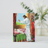 Mattheüs 8:14-15 Genezing van de schoonmoeder van Briefkaart (Staand voorkant)