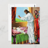 Mattheüs 8:14-15 Genezing van de schoonmoeder van Briefkaart (Voorkant / Achterkant)