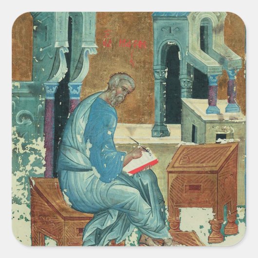 Mattheüs de evangelist door Andrei Rublev Vierkante Sticker (Voorkant)