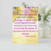 Matthew 10:1 KJV Bijbelscriptie Pic Greeting Kaart (Staand voorkant)