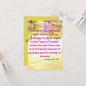 Matthew 10:1 KJV Bijbelscriptie Pic Greeting Kaart (Voorkant / Achterkant in situ)