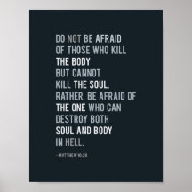 Matthew 10:28 Christelijke Bijbelvers Typography