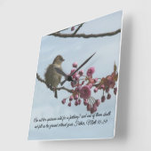 Matthew 10:29 bijbelwandklok vierkante klok (Hoek)