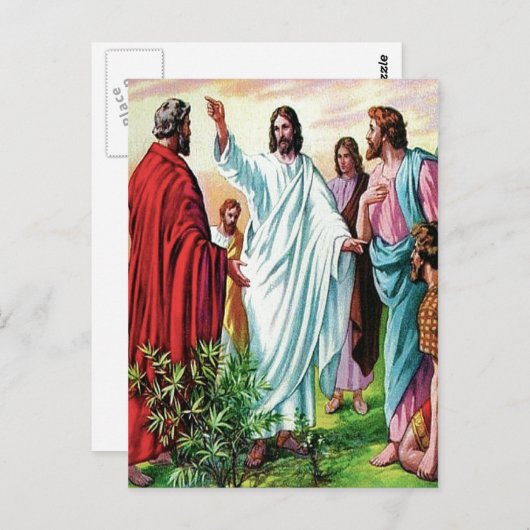 Matthew 10 Jesus stuurt het twaalf briefkaart uit (Voorkant / Achterkant)