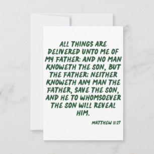 Matthew 11:27 KJV Bijbel Wenskaart van de Manuscri Kaart