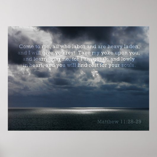Matthew 11:28-29 Poster (Voorkant)