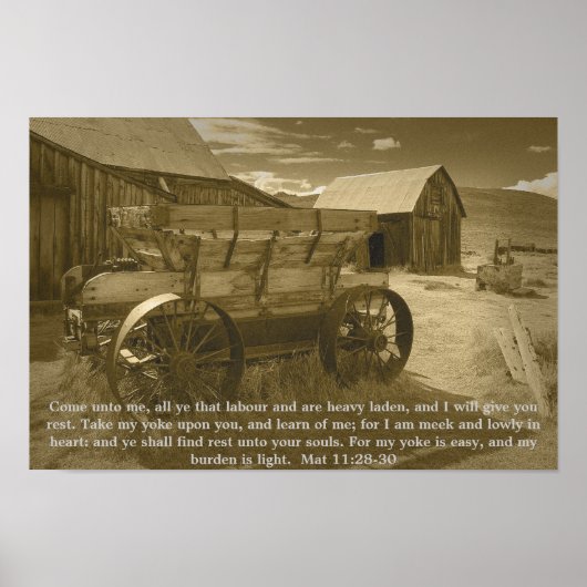Matthew 11:28-30 poster (Voorkant)