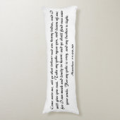 Matthew 11:28 Bijbelscripts Verse Black & White Lichaamskussen (Voorkant Verticaal)