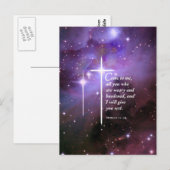 Matthew 11:28 briefkaart (Voorkant / Achterkant)