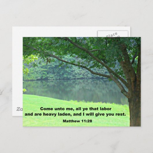 Matthew 11:28 briefkaart (Voorkant / Achterkant)