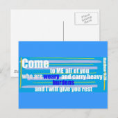 Matthew 11:28 briefkaart (Voorkant / Achterkant)