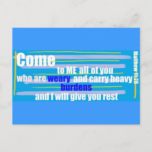 Matthew 11:28 briefkaart (Voorkant)