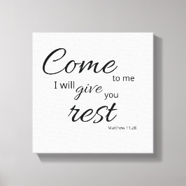 Matthew 11:28 Canvas | Geeft u rust Afdruk