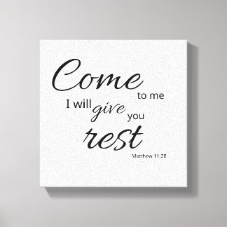 Matthew 11:28 Canvas | Geeft u rust Afdruk